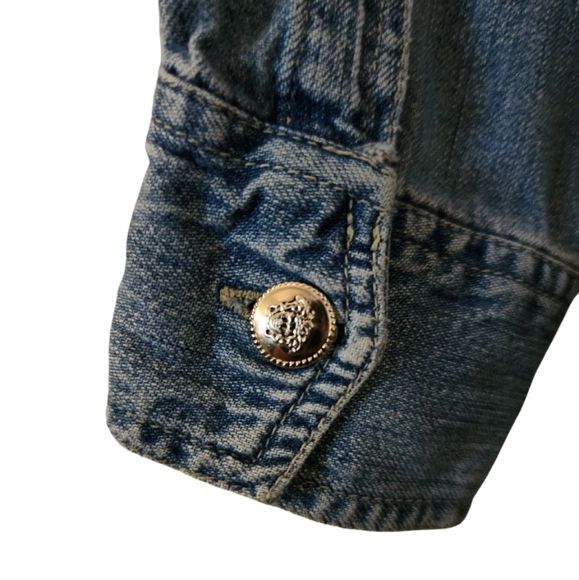 Vintage x 90s Versace Jean Couture Denim Button Down Shirt - Picture 9 of 14
